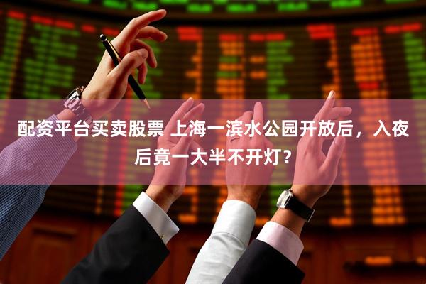 配资平台买卖股票 上海一滨水公园开放后，入夜后竟一大半不开灯？